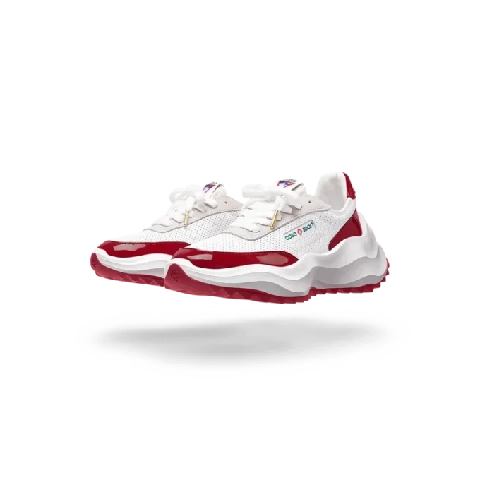 Adidași Atlantis pentru femei, albi și roșu intens Adidași Atlantis pentru femei, albi și roșu intens