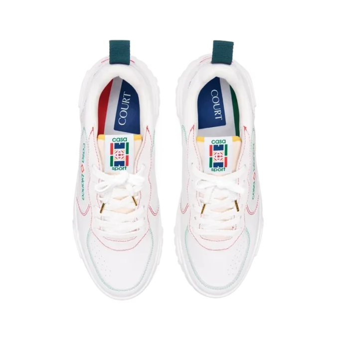 Adidași Court pentru femei, albi și multicolori Adidași Court pentru femei, albi și multicolori