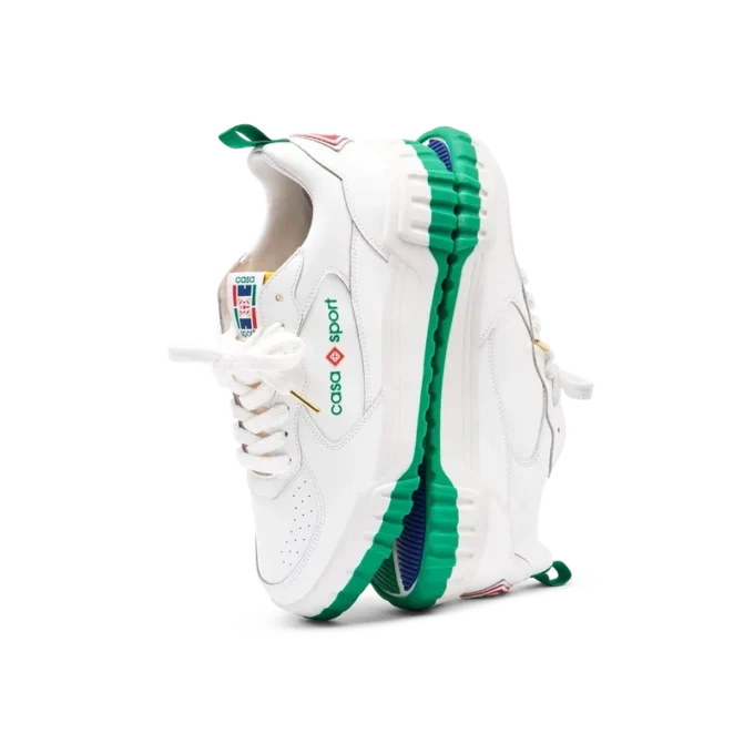 Adidași Mens Court albi și verzi Adidași Mens Court albi și verzi