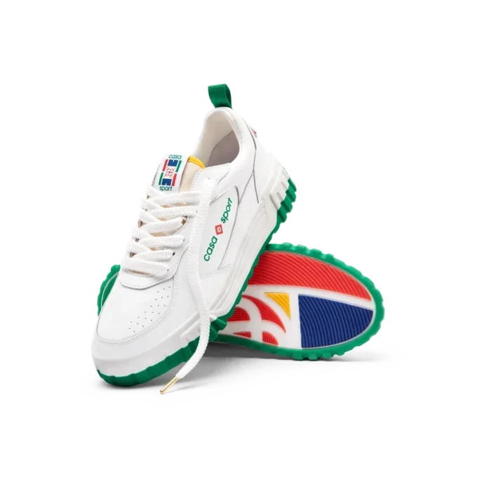 Adidași Mens Court albi și verzi Adidași Mens Court albi și verzi