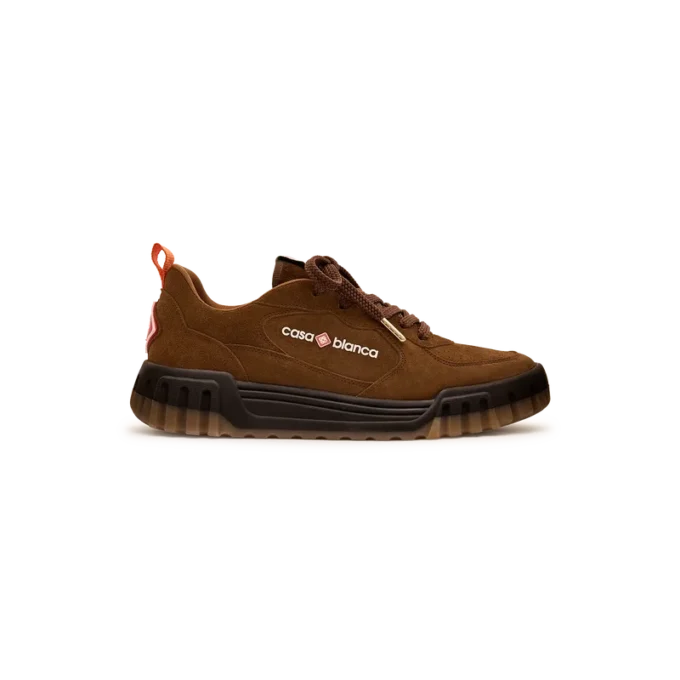 Adidași de teniș pentru bărbați din piele de căprioară maro Adidași de teniș pentru bărbați din piele de căprioară maro