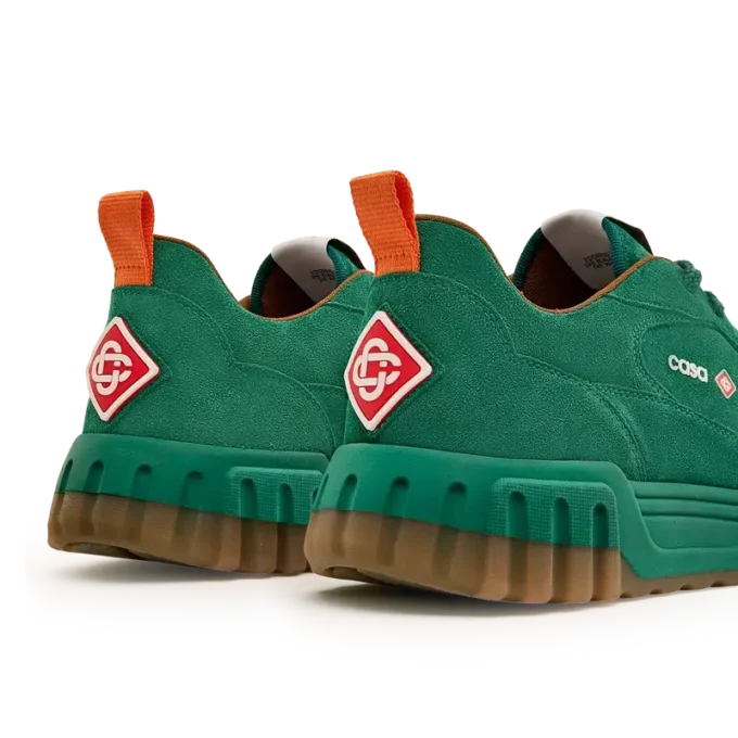 Adidași Court din piele de căprioară verde pentru femei