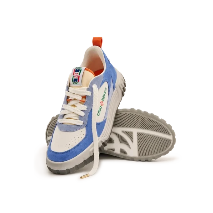 Adidași Court pentru femei, albi și albaștri Adidași Court pentru femei, albi și albaștri