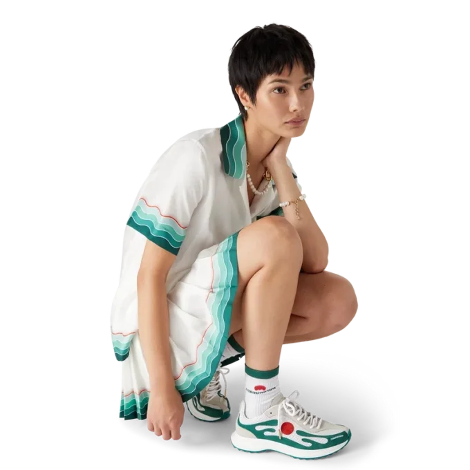 Adidași Stade pentru femei, albi și verzi