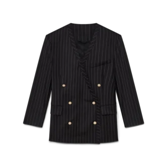 Blazer oversized din lână cu dungi