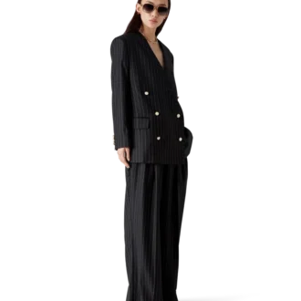 Blazer oversized din lână cu dungi