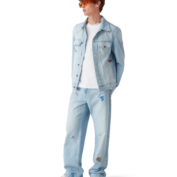 Blugi cu motiv brodat