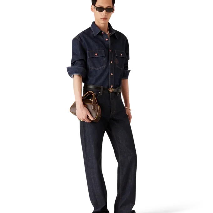 Blugi din denim cu margine Laurel