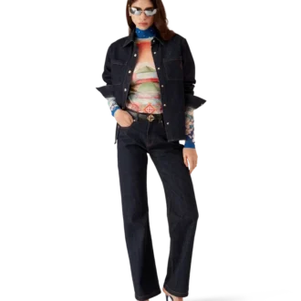 Blugi din denim cu margine Laurel