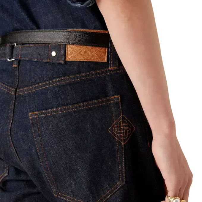 Blugi din denim cu margine Laurel