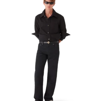 Blugi drepți din denim cu monogramă