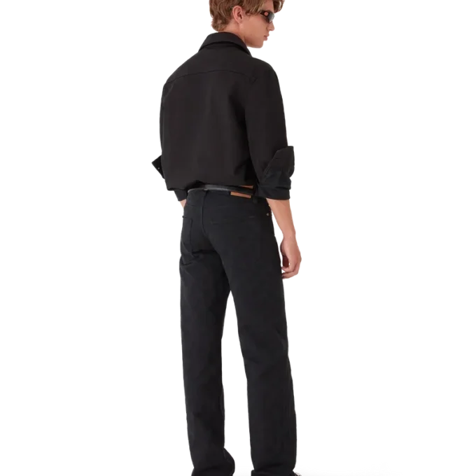 Blugi drepți din denim cu monogramă