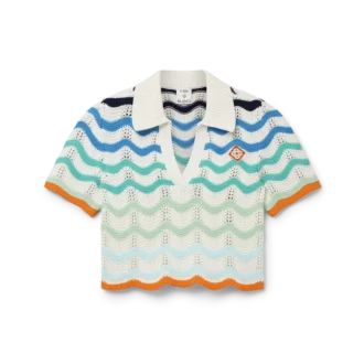 Bluză croșetată cu valuri în degrade