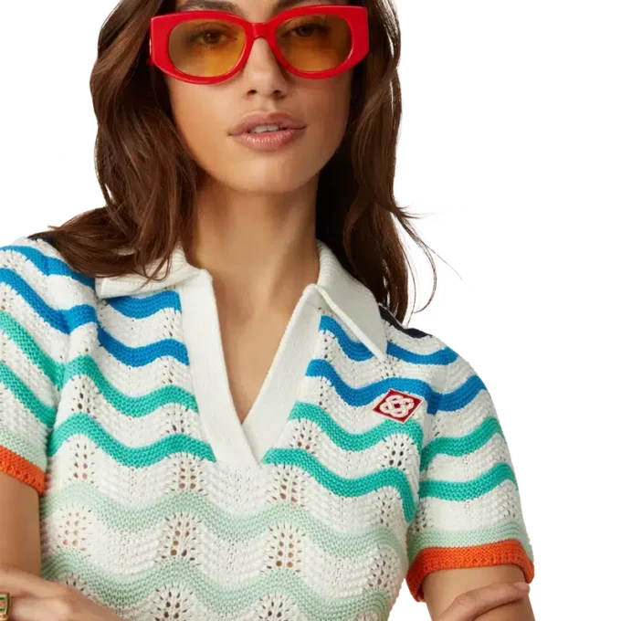 Bluză croșetată cu valuri în degrade