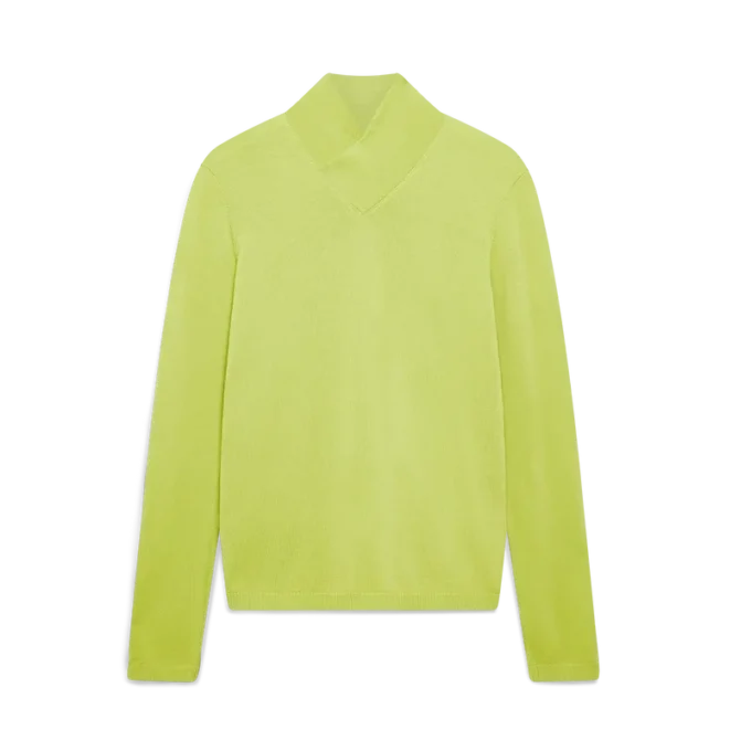 Bluză cu guler tip cowl din lână merino