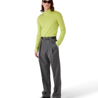 Bluză cu guler tip cowl din lână merino