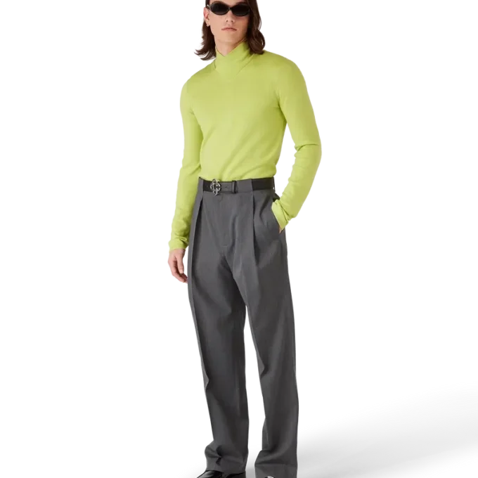 Bluză cu guler tip cowl din lână merino