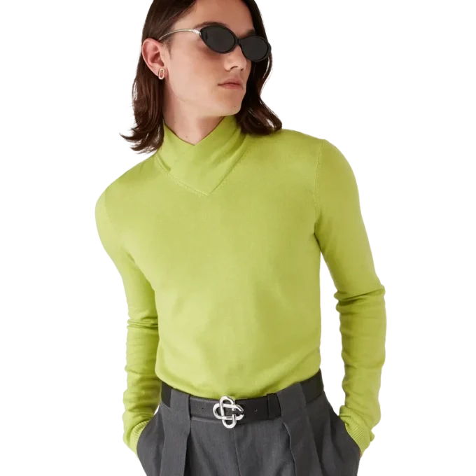 Bluză cu guler tip cowl din lână merino