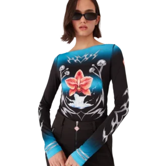 Bluză cu mâneci lungi din tricou elastic Blades