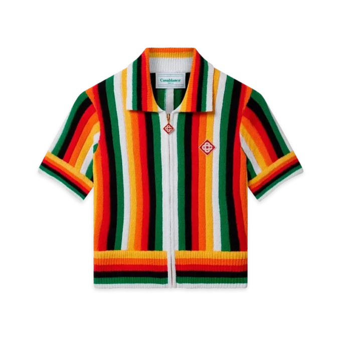 Bluză din material de prosop cu dungi