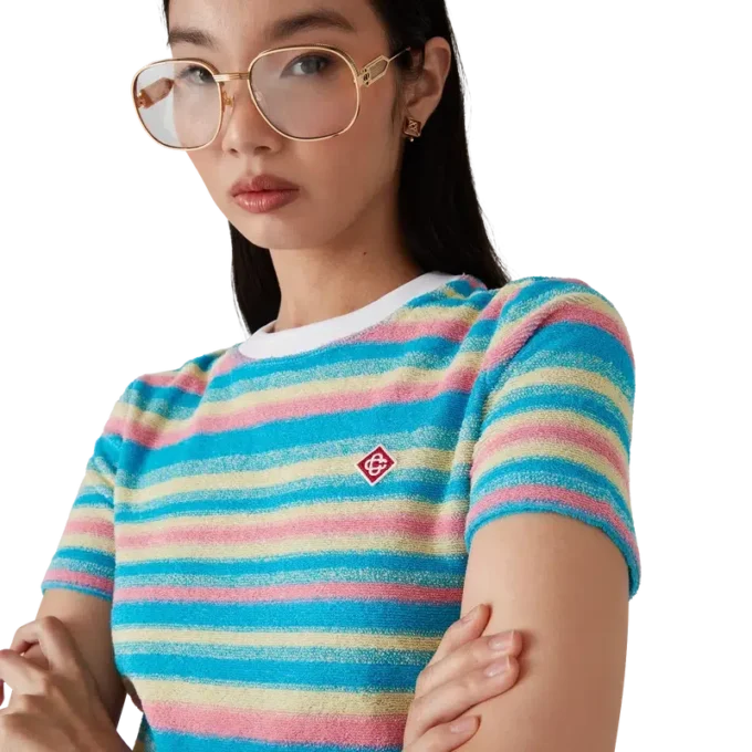 Bluză din material frotir cu dungi