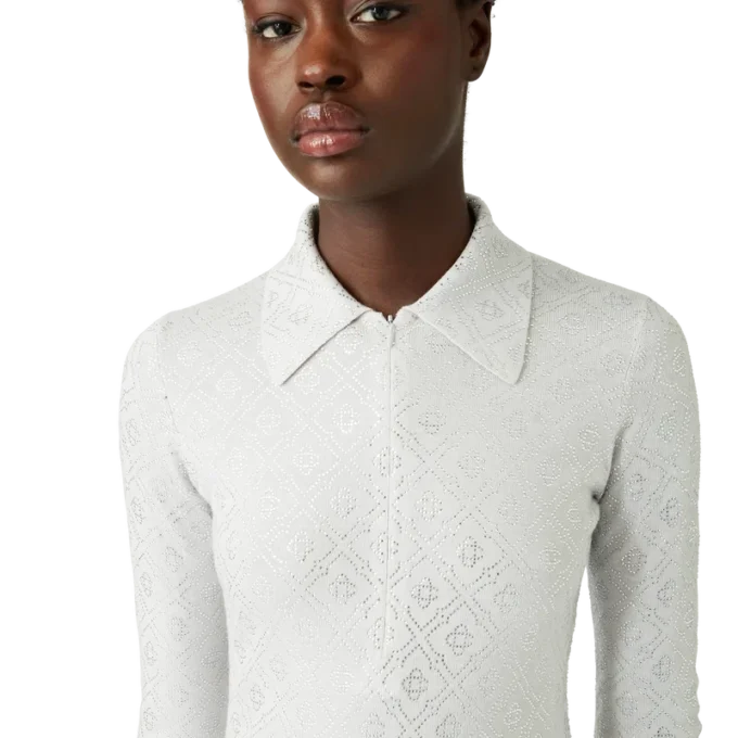 Body din tricot cu monogramă din cristal