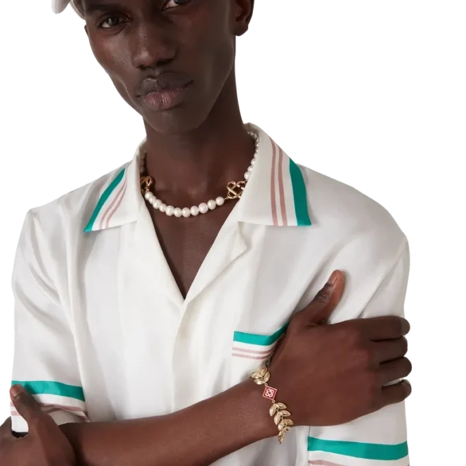 Brățară cu frunză de laur din aur Brățară cu frunză de laur din aur