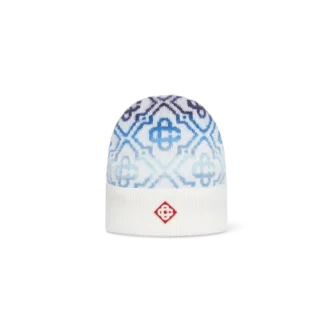 Căciulă din lână merino cu monogramă vopsită în degrade