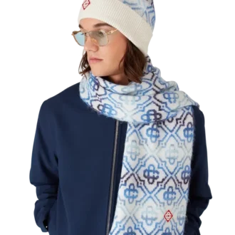 Căciulă din lână merino cu monogramă vopsită în degrade