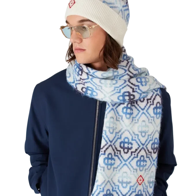 Căciulă din lână merino cu monogramă vopsită în degrade