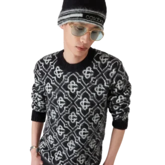 Căciulă din mohair cu dungi