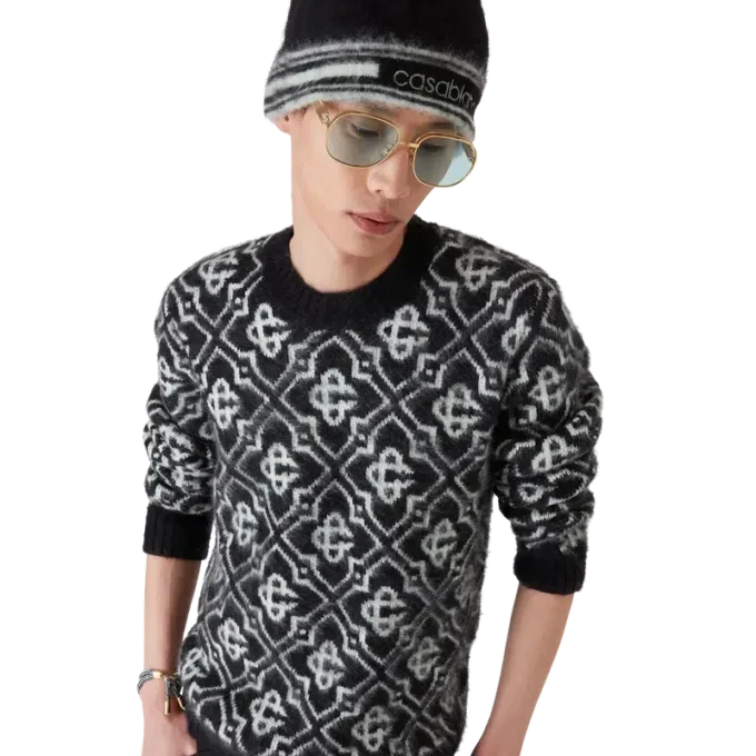 Căciulă din mohair cu dungi Căciulă din mohair cu dungi