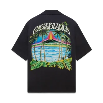 Cămășă clasică cu mâneci scurte și imprimeu Jacquard „Volcano”