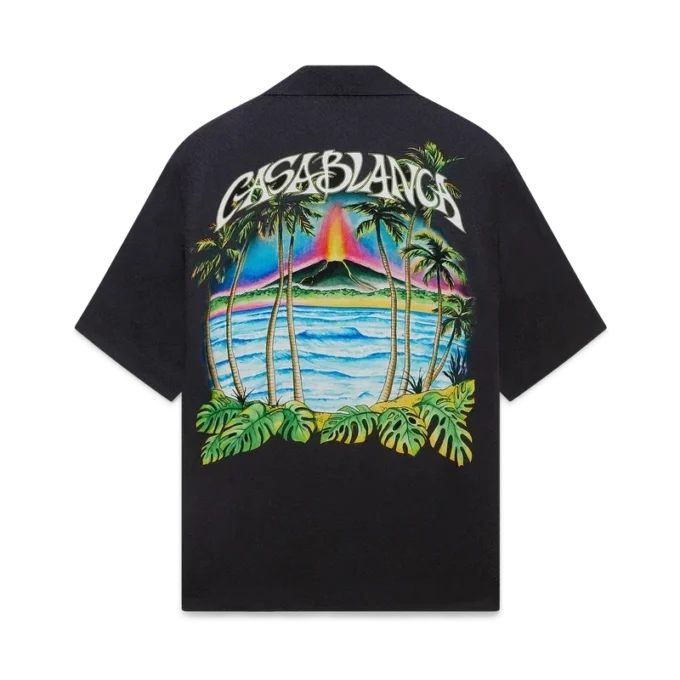 Cămășă clasică cu mâneci scurte și imprimeu Jacquard „Volcano” Cămășă clasică cu mâneci scurte și imprimeu Jacquard „Volcano”