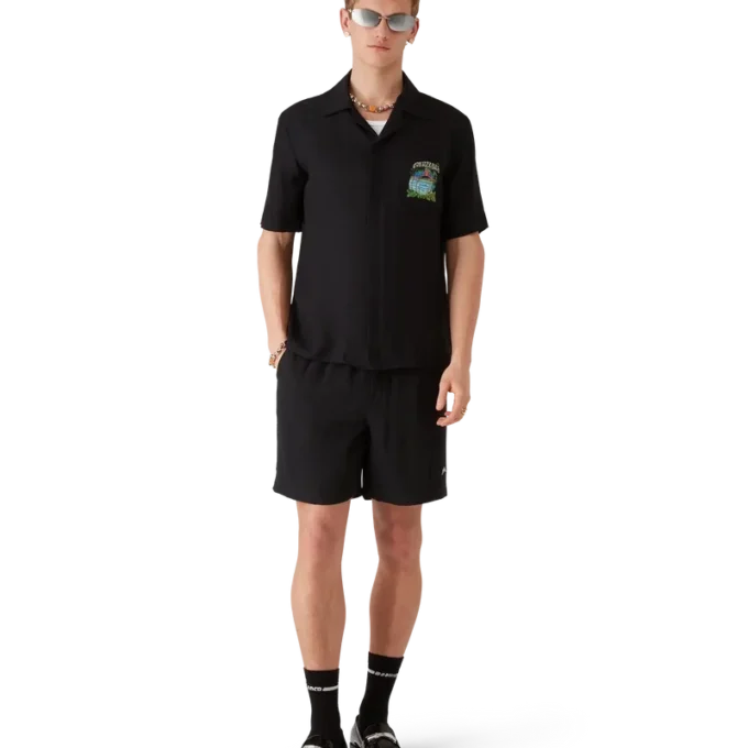 Cămășă clasică cu mâneci scurte și imprimeu Jacquard „Volcano” Cămășă clasică cu mâneci scurte și imprimeu Jacquard „Volcano”