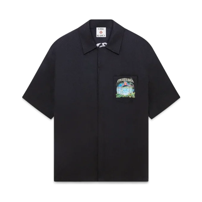 Cămășă clasică cu mâneci scurte și imprimeu Jacquard „Volcano” Cămășă clasică cu mâneci scurte și imprimeu Jacquard „Volcano”