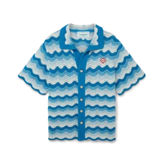 Cămășă croșetată cu gradient ondulat