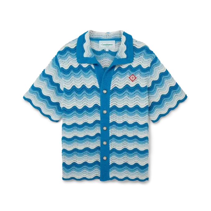 Cămășă croșetată cu gradient ondulat