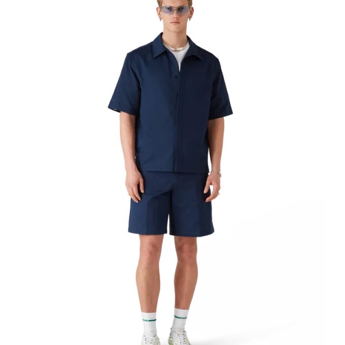 Cămășă cu mânecă scurtă Monogramă albastru închis