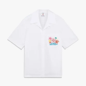 Cămășă cu mâneci scurte brodată Collage D’icones Graphiques