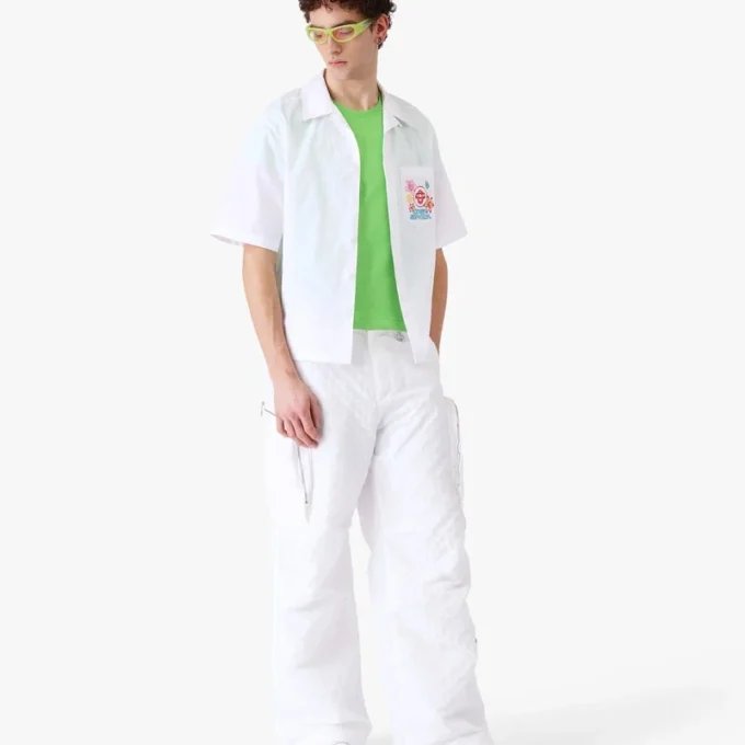 Cămășă cu mâneci scurte brodată Collage D’icones Graphiques