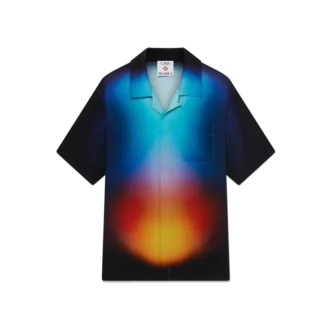 Cămășă cu mâneci scurte din mătase cu imprimeu în degrade