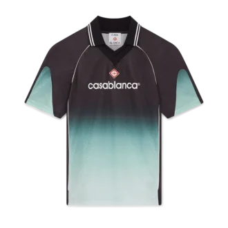 Cămășă de fotbal cu mâneci scurte, cu monogramă jacquard în degrade