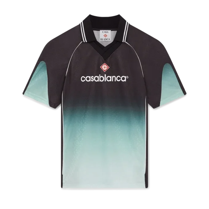 Cămășă de fotbal cu mâneci scurte, cu monogramă jacquard în degrade