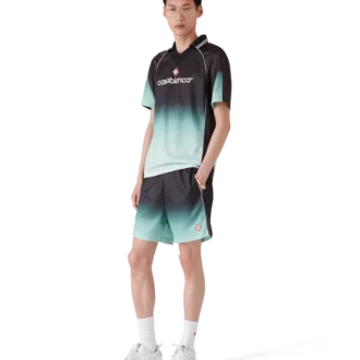 Cămășă de fotbal cu mâneci scurte, cu monogramă jacquard în degrade