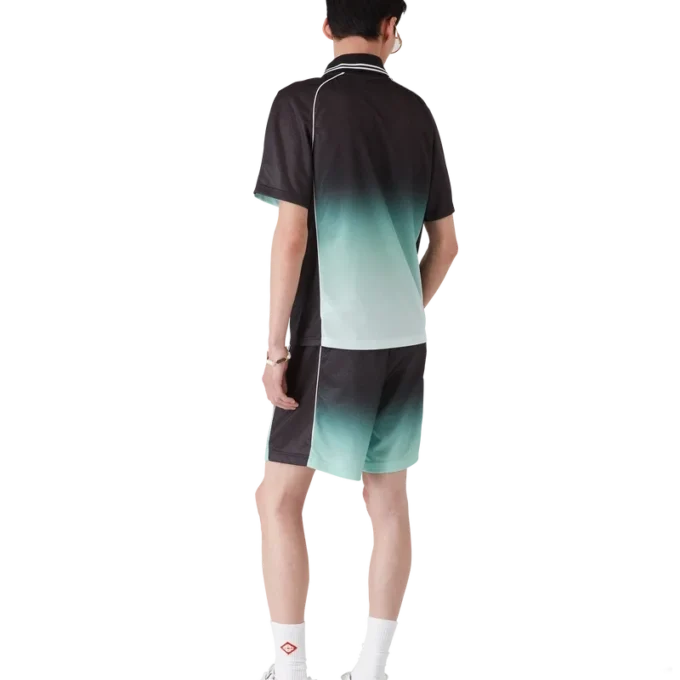 Cămășă de fotbal cu mâneci scurte, cu monogramă jacquard în degrade