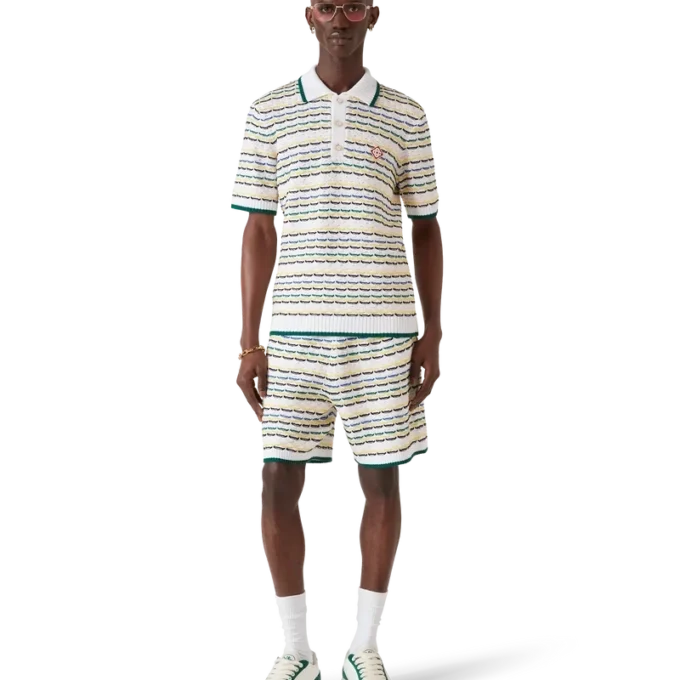 Cămășă de polo cu mâneci scurte și cusături pliate