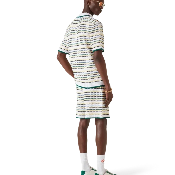 Cămășă de polo cu mâneci scurte și cusături pliate