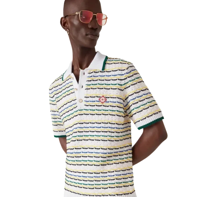 Cămășă de polo cu mâneci scurte și cusături pliate