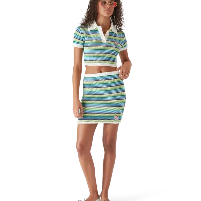 Cămășă de polo cu mâneci scurte și dungi